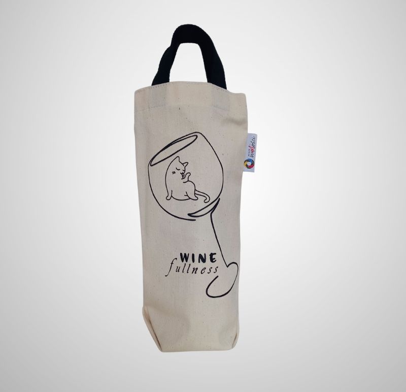 torba bawełniana na wino 'winefullness'